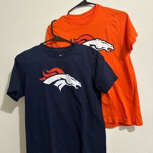 NFL Kids Denver Broncos Navy and Orange Tees Set of 2